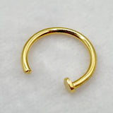 14K Gold Nose Ring, Nose Hoop Piercing