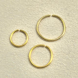 14K Solid Gold Nose Ring - Thin Gold Nose Piercing Hoop Ring - 20 Gauge (0.8mm) - Septum Ring, Nose Piercing, Dainty Ring, Helix Ring