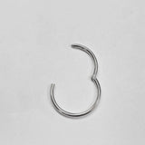 14K White Gold Septum Clicker Hoops Nose Hoop, Lip Piercing Hinged Ring - Body Jewellery  - 1pc each order