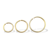 14K Solid Gold Nose Ring - Thin Gold Nose Piercing Hoop Ring - 20 Gauge (0.8mm) - Septum Ring, Nose Piercing, Dainty Ring, Helix Ring