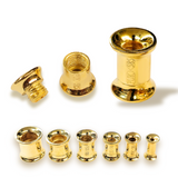 14K Gold Double Flare Plugs Stretching Kit, Ear gauges, Flesh Tunnels - Lobe Plugs - 1pc each order