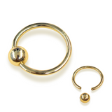 14K Gold Captive Bead Hoops, Ball Closure Ring BCR, Lip Jewellery, Cartilage Helix, Daith, Conch, Septum Piercing - Size 18g 16g 14g
