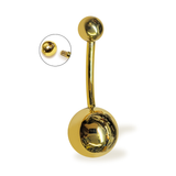14K Solid Gold Belly Bar - 14G Belly Button Piercing, Belly Ring, Navel Ring, Curved Barbell - Hand Made Body Jewellery Belly Button Rings