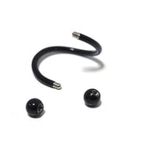 Titanium Black Spiral Barbell Lip Piercing, Helix Ring, Lip Jewellery, Tongue Ring 14G 16G size 6mm to 14mm Twister Barbell