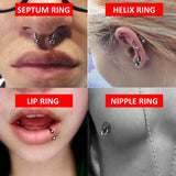 Titanium Gold Circular barbell Internal Threading Horseshoe Ring, Septum Jewellery, Lip Ring Body Piercing Nose Ring, Helix Ring