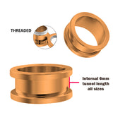 Rosegold Ear Stretching Kit, Titanium Flesh Tunnel Plugs, Threaded Tunnel Jewelry  - 2mm to 24mm Size - Ear Gauges, Ear Plugs