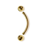 14K Solid Gold Curved Barbell Piercing Body Jewelry for Eyebrow, Vertical Labret, Rook, Cartilage | 18G 16G 14G