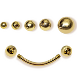 14K Solid Gold 14G Curved Barbell Piercing, Belly Ring - Body Piercing for Eyebrow, Vertical Labret, Rook Jewelry - Custom Ball Sizes Combination