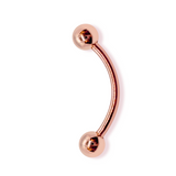 14K Rose Gold 18G 16G 14G Curved Barbell Piercing - 14K Gold Body Piercing for Eyebrow, Lip Studs, Rook Jewelry, Cartilage Bar