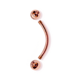 14K Rose Gold 18G 16G 14G Curved Barbell Piercing - 14K Gold Body Piercing for Eyebrow, Lip Studs, Rook Jewelry, Cartilage Bar