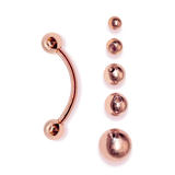 14K Rose Gold 18G 16G 14G Curved Barbell Piercing - 14K Gold Body Piercing for Eyebrow, Lip Studs, Rook Jewelry, Cartilage Bar