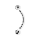 14K Solid Gold Curved Barbell Piercing Body Jewelry for Eyebrow, Vertical Labret, Rook, Cartilage | 18G 16G 14G