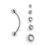 14K Solid Gold Curved Barbell Piercing Body Jewelry for Eyebrow, Vertical Labret, Rook, Cartilage | 18G 16G 14G