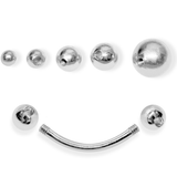 14K Solid Gold Curved Barbell Piercing Body Jewelry for Eyebrow, Vertical Labret, Rook, Cartilage | 18G 16G 14G