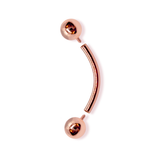 14K Solid Gold Internal Threaded Curved Barbell Piercing Eyebrow, vertical labret, Rook Cartilage | 16G 14G