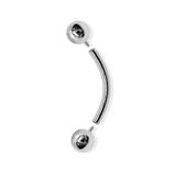 14K Solid Gold Internal Threaded Curved Barbell Piercing Eyebrow, vertical labret, Rook Cartilage | 16G 14G
