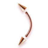 14K Solid Gold Spike Eyebrow Piercing Jewellery Curved Barbell Cones - 1pc Each Order