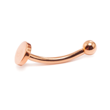 14K Gold Flat top Cylinder Internal Threaded Curved Barbell Piercing for Eyebrow, Belly, Daith, Vertical Lip Bar 16G 14G Body Jewellery