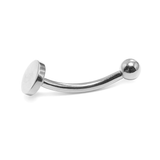 14K Gold Flat top Cylinder Internal Threaded Curved Barbell Piercing for Eyebrow, Belly, Daith, Vertical Lip Bar 16G 14G Body Jewellery
