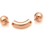 14K 4 Micron Gold Solid Silver Prince Albert Piercing Big gauges Curve Barbells: Internally Threaded 12G-0G