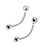 Vertical Clit Hood Piercing, Nefertiti Jewelry - Titanium Curved Barbell External / Internal Threading 18g 16g 14g