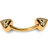 14K Gold Round Cone Eyebrow Piercing Curved Barbell Piercing, Cartilage Piercing, Belly Ring - 16G Body Jewellery Gold Bent Bar