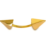 14K Gold Spike Pyramid Eyebrow Piercing Curved Barbell Piercing, Cartilage Piercing, Belly Ring - 16G Body Jewellery Gold Bent Bar
