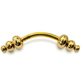 14K Gold Unique Style Eyebrow Piercing Curved Barbell Piercing, Cartilage Piercing, Belly Ring - 14G Body Jewellery