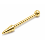 14K Gold Spike Barbell Piercing: 16G 14G Internally Threaded Cartilage Helix