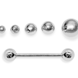 14K White Gold Tongue & Nipple Barbell Piercing Body Jewellery  | 18G 16G 14G