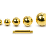 Gold Threaded Piercing Ball made from solid 14K Gold Replacement loose parts for Barbells, Labret studs, Bent Bar, Externally Threading