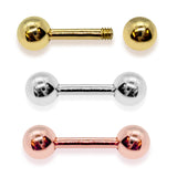 14K Solid Gold Cartilage Helix Barbell Ear Piercing 16G 14G 18G Body Jewellery