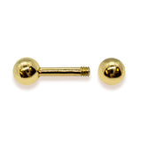14K Solid Gold Cartilage Helix Barbell Ear Piercing 16G 14G 18G Body Jewellery