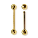 14G (1.6mm) | 14K Solid Gold Industrial Barbell, Scaffold Piercing Body Jewellery