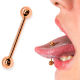 14K Rose Gold Tongue Barbell Piercing Body Jewellery  | 14G (1.6mm)