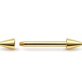 14K Solid Gold Cone/ Spike Barbell Piercing, Nipple Jewellery, Nose Bridge, Cartilage Earrings