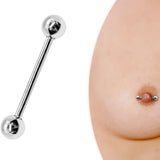 14K Gold Internally Threaded Tongue & Nipple barbell piercing | 14G 16G