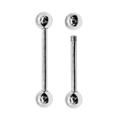 14K White Gold Tongue Barbell Piercing Body Jewellery  | 14G (1.6mm)