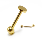 14K Gold Tongue Barbell Piercing: Internally Threaded - Lip, Medusa, Bites, Ashley, Conch Tragus , 16G 14G