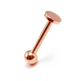 14K Gold Tongue Piercing Barbell with Cylinder Flat top Internally Threaded - Straight Bar 16G 14G Body Jewellery