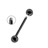 Titanium Black Nipple Jewelry, Nipple Bar Internal & External Threading - 16g 14g - Body Piercing Also for Nipple, Industrial Bar, Helix, Nose Bridge