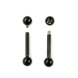 Titanium Black Nipple Jewelry, Nipple Bar Internal & External Threading - 16g 14g - Body Piercing Also for Nipple, Industrial Bar, Helix, Nose Bridge