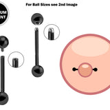 Titanium Black Nipple Jewelry, Nipple Bar Internal & External Threading - 16g 14g - Body Piercing Also for Nipple, Industrial Bar, Helix, Nose Bridge