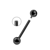 Titanium Black Nipple Jewelry, Nipple Bar Internal & External Threading - 16g 14g - Body Piercing Also for Nipple, Industrial Bar, Helix, Nose Bridge