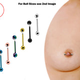 Titanium Tongue Bar, Barbell Stud Piercing - 18g 16g 14g Externally Threaded - Body Piercing Also for Nose Bridge, Nipple Bar