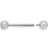 14K Gold Front Gem Nipple barbell piercing, Body Jewellery | 14G 16G