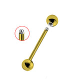 Titanium Gold Nipple Jewelry, Nipple Bar Internal/External - 16g 14g - Body Piercing Also for Nipple, Industrial Bar, Helix, Nose Bridge