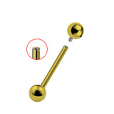 Titanium Gold Nipple Jewelry, Nipple Bar Internal/External - 16g 14g - Body Piercing Also for Nipple, Industrial Bar, Helix, Nose Bridge