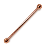 10K 14K 18K Rose Gold Industrial Barbell, 16G 14G Scaffold Piercing Body Jewellery