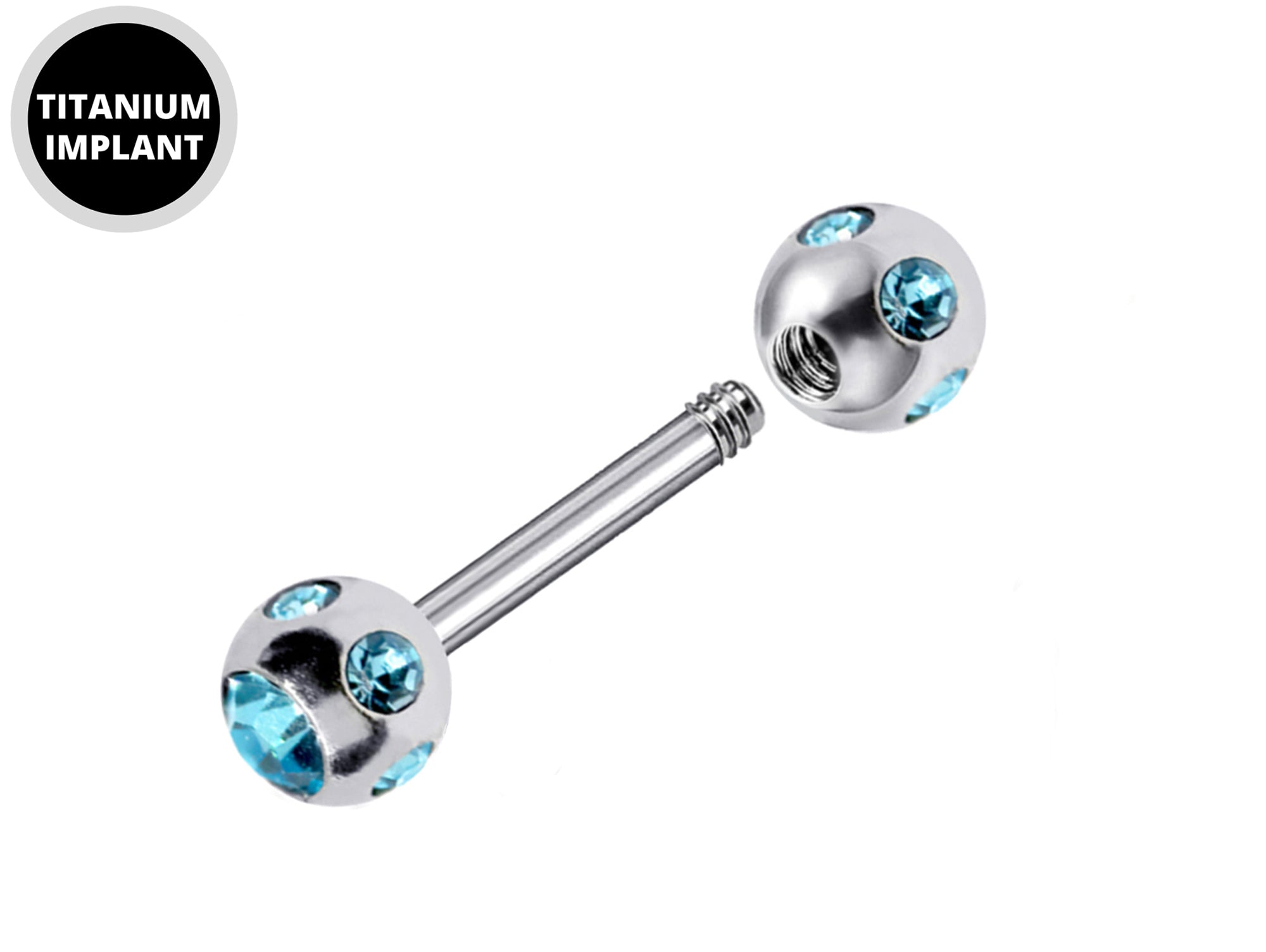 Titanium Nipple Barbell with Multi Stone Crystal, Nipple Jewelry Studs 16g 14g Nipple Piercing - Externally Threaded